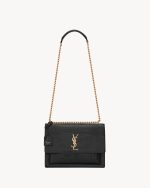 YSL Sunset Large in Crocodile-Embossed Leather